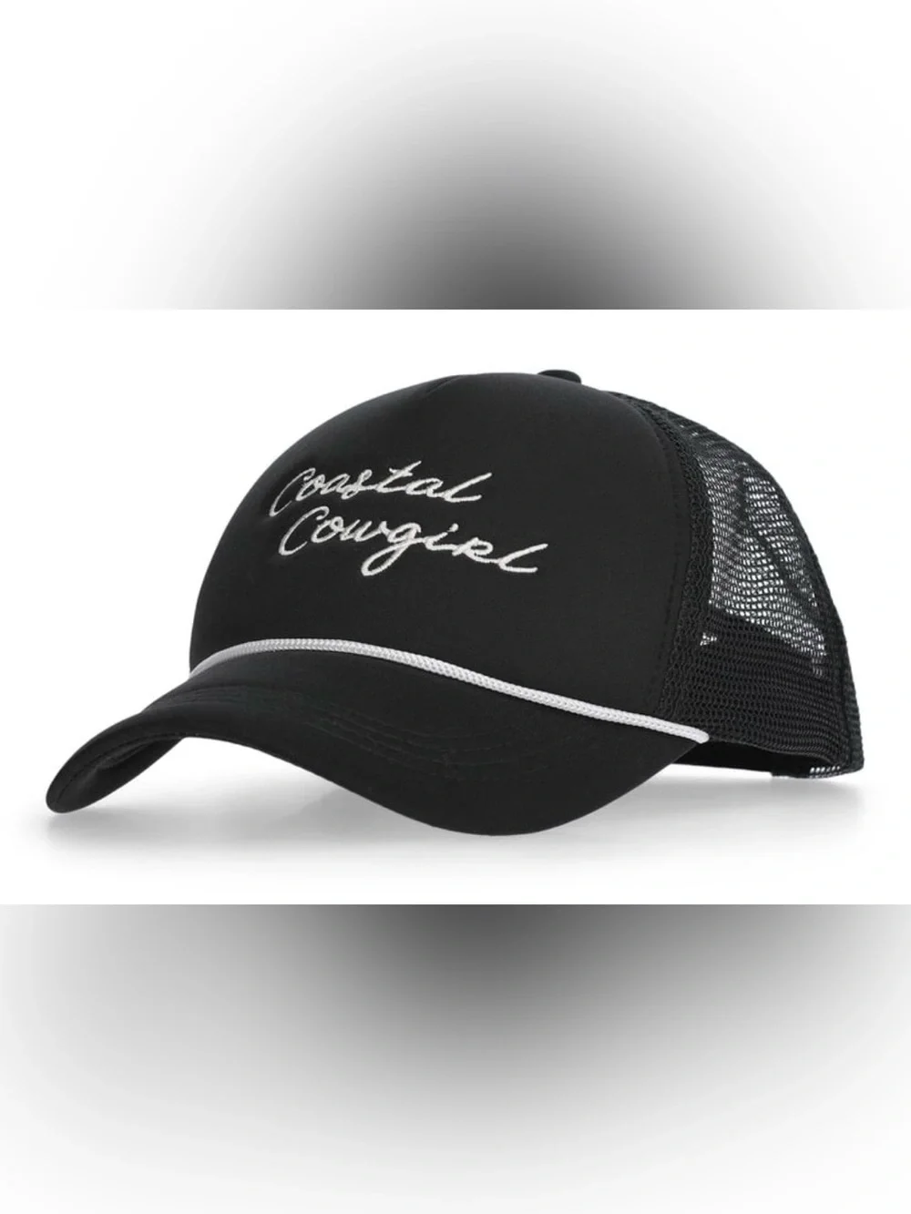No Boundaries Embroidered Graphic Trucker Hat, Women's, Black